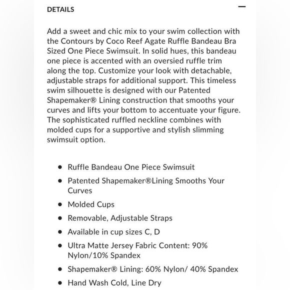 ☀️☀️☀️ AZURE Ruffle Bandeau Bra Sized One Piece Swimsuit KEEPSAKE - Picture 13 of 13